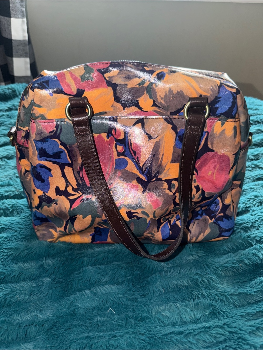 Patricia Nash 15th anniversary Floral Multicolor Tote Bag with Brown Handles